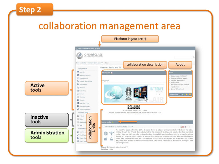 Step 2: collaboration management area 