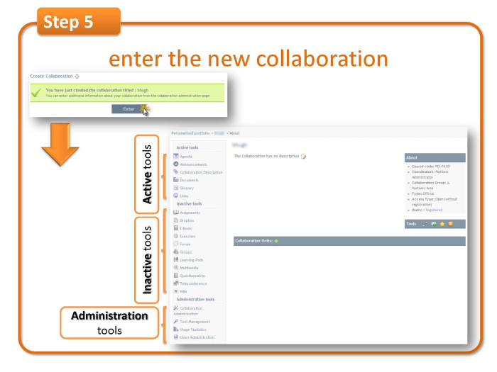 Step 5: enter the new collaboration 