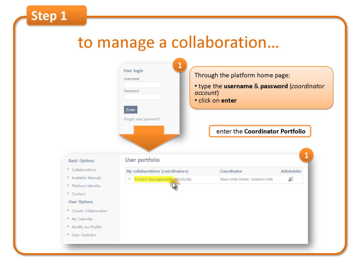 Step 1: to manage a collaboration.. 
