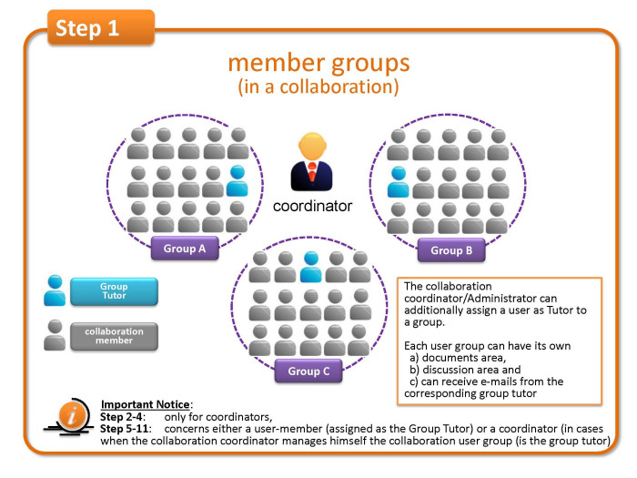 Step 1: member groups (in a collaboration) 